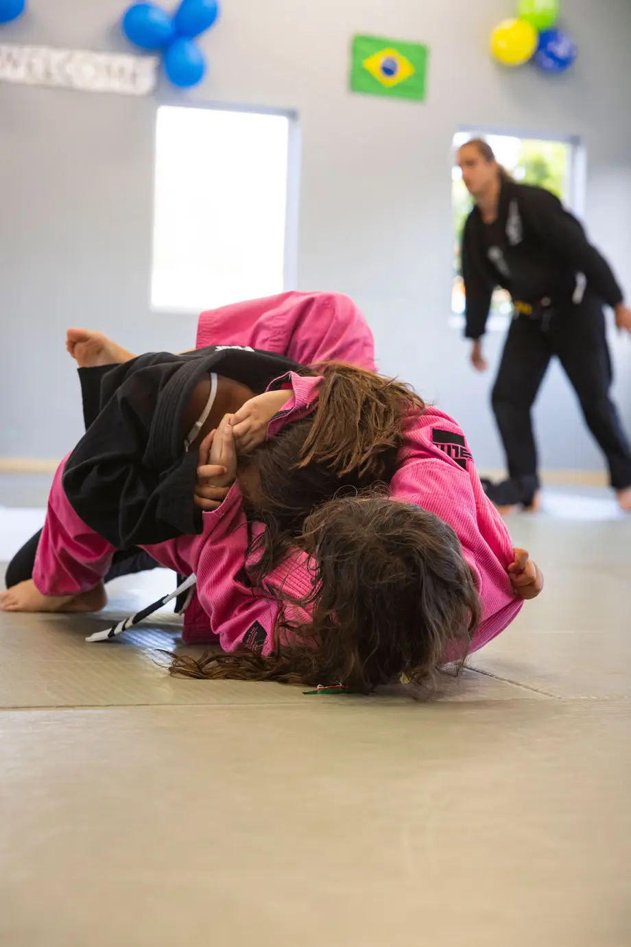 Students working a position